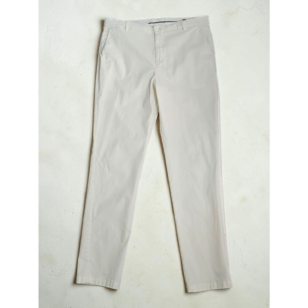 Bugatchi Slim Cotton Tencel Pants Trousers Chinos - White